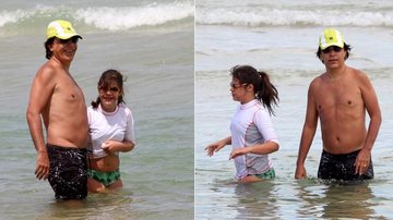 Tom Cavalcante em dia de praia com a família - Wallace Barbosa / AgNews