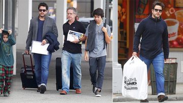 O ator chega aos EUA com Pietro, o irmão  Marco, e Antonio. Ele compra artigos de
decoração para sua nova casa em Manhattan. - Honopix