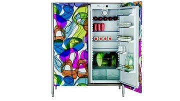 Geladeira com freezer decorada por Karim Rashid ALPES [alpesinox.com] - Divulgação