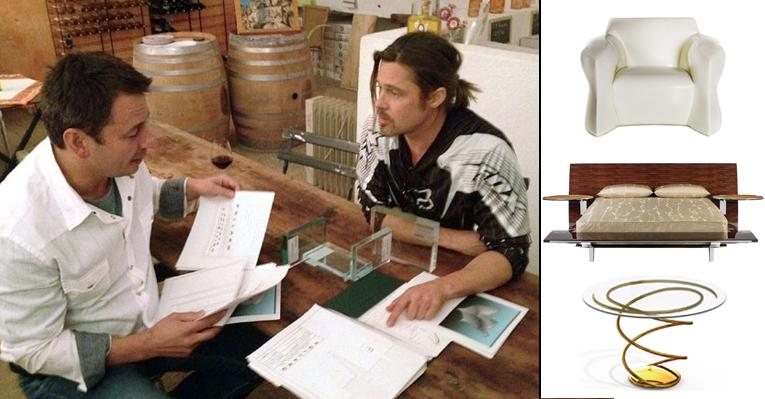 Inspirado por grandes nomes da arquitetura mundial, Brad Pitt criou sua própria coleção de móveis - Foto-montagem