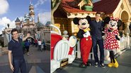 Na mítica Disneyland, em Anaheim, na Califórnia, Portiolli faz graça com Mickey e Minnie e grava
matéria para o programa semanal que tem no SBT. - Paul Hiffmeyer/Disneyland