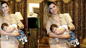 Danielle Souza e Bruno Lucas, seu filho com o jogador de futebol Dentinho - Francisco Cepeda / AgNews