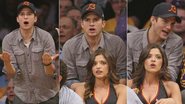 Ashton Kutcher se desespera em jogo do Los Angeles Lakers, na Califórnia - Splash News splashnews.com
