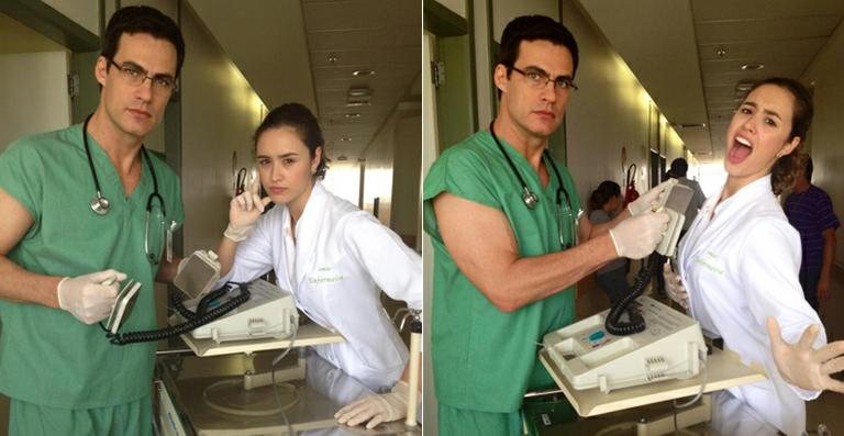 Carlos Casagrande e Amanda Richter gravam em hospital de Recife - Divulgação