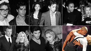 Madonna com os ex e o atual, Brahim Zaibat - Reprodução, Getty Images e Splash News