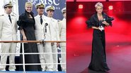 Xuxa usa as mesmas mangas volumosas em dois vestidos diferentes - Leo Franco e Milene Cardoso / AgNews