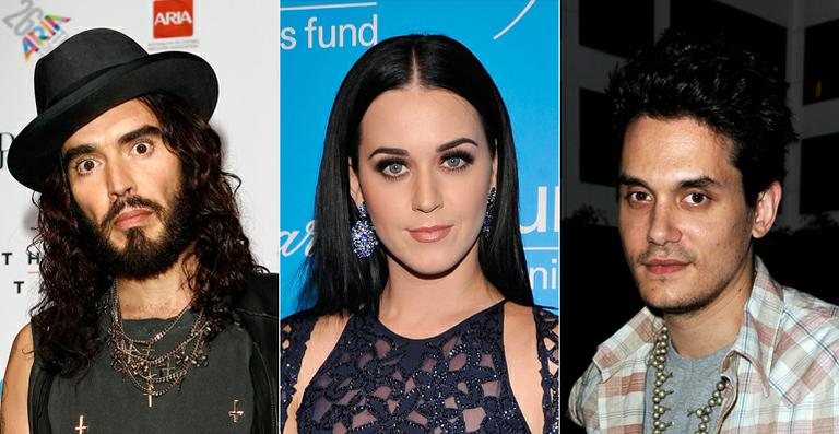 Russel Brand, Katy Perry e John Mayer - Getty Images