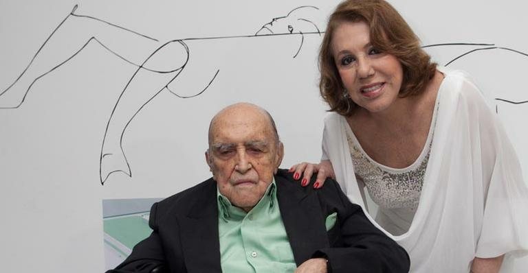 Oscar Niemeyer e sua esposa, Vera Lúcia - Arquivo CARAS