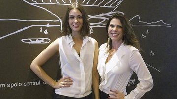 A modelo Bel Wilker e a atriz Gisele Fraga gravam para o programa da GNT, no Rio. - -