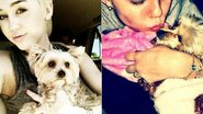 Miley Cyrus com a cadelinha Lila - Reprodução/ Twitter