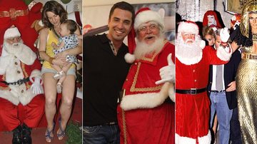 Famosos se divertem com o Papai Noel - Foto Montagem