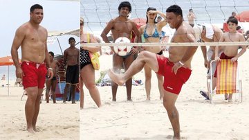 Dezessete quilos mais magro e com fôlego novo, Ronaldo joga futevôlei na praia do Leblon. O craque
supera em 3kg a meta estabelecida pelo Medida Certa, do Fantástico. - Rio News