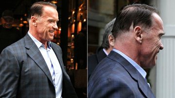 Ator Arnold Schwarzenegger surge com novo corte de cabelo em Nova York, Estados Unidos - The Grosby Group