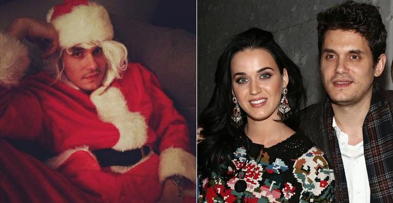 Katy Perry publicou foto do 'Papai Noel' John Mayer - Reprodução/Twitter e Getty Images