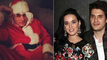 Katy Perry publicou foto do 'Papai Noel' John Mayer - Reprodução/Twitter e Getty Images