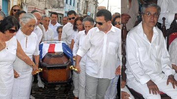 Com os irmãos, Maria Bethânia ajuda a levar o caixão da mãe, Dona Canô. Caetano se emociona na missa - Romildo de Jesus/FotoRioNews