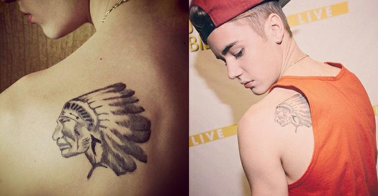 Justin Bieber e sua nova tatuagem - Reprodução/ Instagram