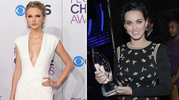 Taylor Swift e Katy Perry: as cantoras surpreenderam no red carpet do People's Choice Awards - Getty Images