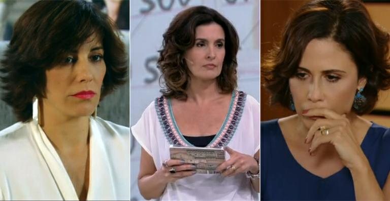 Roberta (Gloria Pires), Fátima Bernardes e Manoela (Guilhermina Guinle) - Reprodução / TV Globo