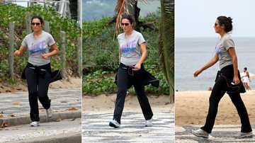 Patrícia Poeta mantém a boa forma na praia de Ipanema, Rio de Janeiro - Wallace Barbosa/AgNews