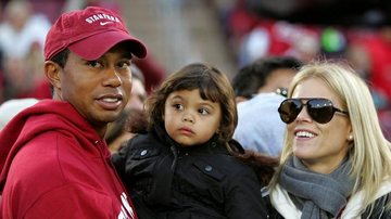 Tiger Woods com a filha Samantha e a ex-mulher Elin - Getty Images