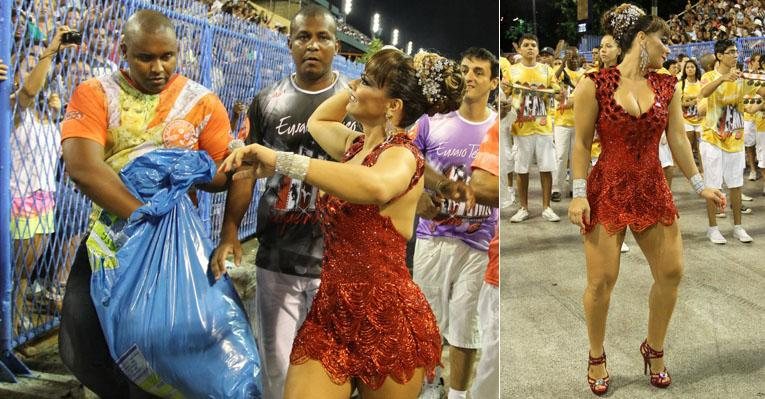 Viviane Araújo presenteia fãs em ensaio técnico da Salgueiro no Rio de Janeiro - Foto Rio News