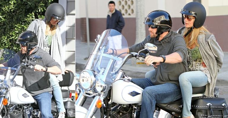 Na garupa do amado, Martin Kirsten, Heidi Klum passeia de moto pela Califórnia - The Grosby Group