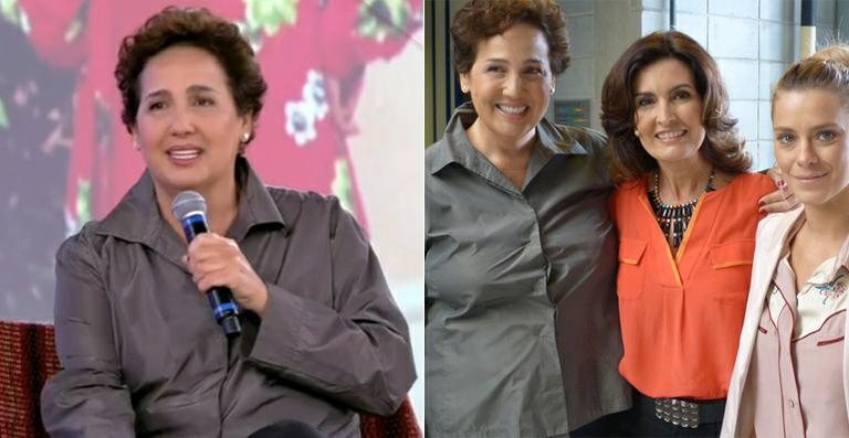 Claudia Jimenez com Fátima Bernardes e Carolina Dieckmann - Reprodução / TV Globo