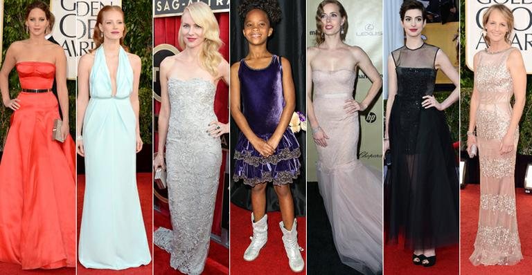 Jennifer Lawrence, Jessica Chastain, Naomi Watts, Quvenzhané Wallis, Amy Adams, Anne Hathaway e Helen Hunt - Getty Images