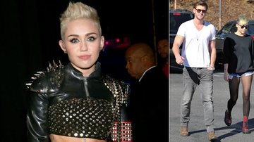 Miley Cyrus com o noivo Liam Hemsworth - Getty Images/Grosby Group