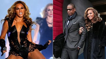 Beyoncé durante o Super Bowl e na posse de Barack Obama - Getty Images
