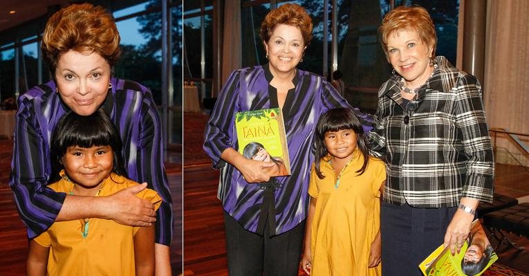 Dilma Rousseff e Marta Suplicy com Wiranu Tembé, a Tainá de 'Tainá 3 - A Origem' - Roberto Stuckert Filho/PR