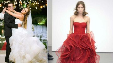 Renata Dominguez usou um vestido de Vera Wang em seu casamento. Um modelo bem parecido fez parte do desfile da estilista na semana de moda de noivas em 2012 - Márcio Madeira