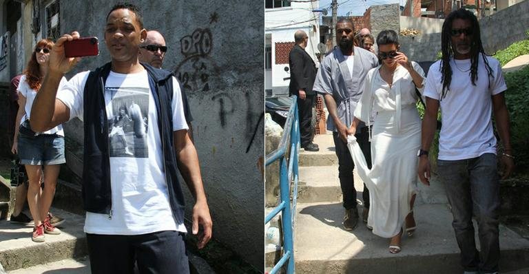 Will Smith, Kanye West e Kim Kardashian visitam o Morro do Vidigal - Wallace Barbosa e Gabriel Rangel /AgNews