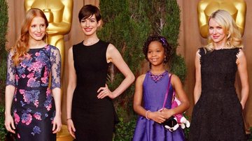 Jessica Chastain, de Erdem; Anne Hathaway, de The Row; Quvenzhané Wallis, de David Meister; e Naomi Watts, de Valentino. - Reuters
