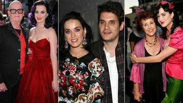 Katy Perry com o pai, Keith Hudson, o namorado, John Mayer, e a mãe, Mary Hudson - Getty Images