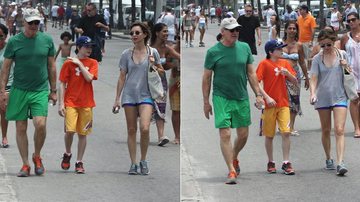 Harrison Ford passeia com a família pela orla de Ipanema, Rio de Janeiro - Delson Silva/AgNews