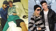 Paris Hilton passa o seu aniversário com o namorado no hospital após o modelo sofrer um ferimento na perna enquanto esquiava - Fotomontagem
