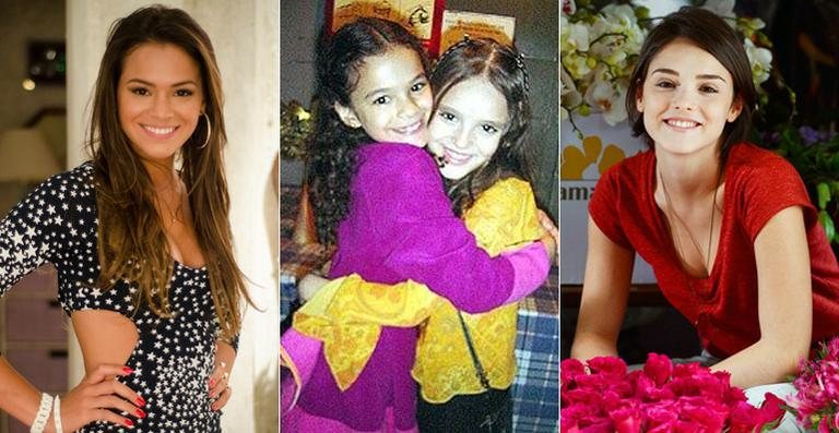 Bruna Marquezine e Isabelle Drummond aparecem em foto da infância - TV Globo; Reprodução / Twitter