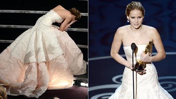 Jennifer Lawrence cai ao subir no palco para receber Oscar de Melhor Atriz - Getty Images