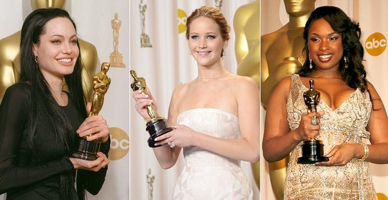 Angelina Jolie, Jennifer Lawrence e Jennifer Hudson estão entre as mais jovens vencedoras do Oscar - Getty Images