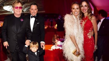 Com o herdeiro, o fofo Zachary, Elton e David recebem vips em evento pós Oscar. As musas Heidi Klum e Lu trocam elogios. - Getty Images