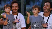 Thiago Rodrigues com o filho, Gabriel - Reprodução / TV Globo