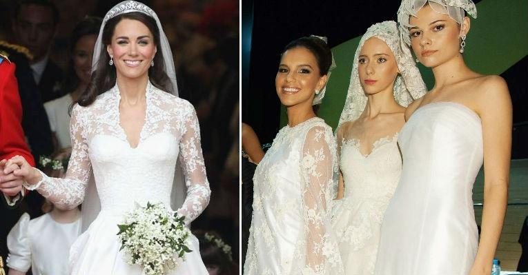 Martha Medeiros acredita que as noivas devem apostar em véus ou flores no cabelo, como as suas modelos (à esquerda), pois as coroas são exclusivas da realeza - Foto-montagem