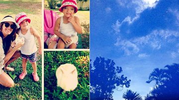 Ticiane e Rafa brincam com coelhinha em dia ensolarado - Reprodução/ Instagram