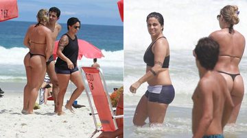 Thammy Miranda curte sol carioca com amigos na praia da Barra da Tijuca - Dilson Silva/AgNews