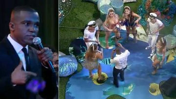 Alexandre Pires anima a Festa Fundo do Mar, no 'BBB13', com o grupo Só Pra Contrariar - Reprodução/TV Globo