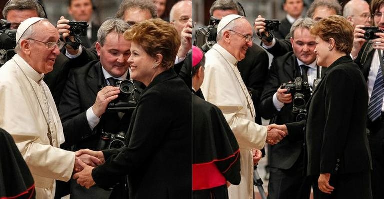 Presidente Dilma Rousseff cumprimenta Papa Francisco no Vaticano - Roberto Stuckert Filho / PR
