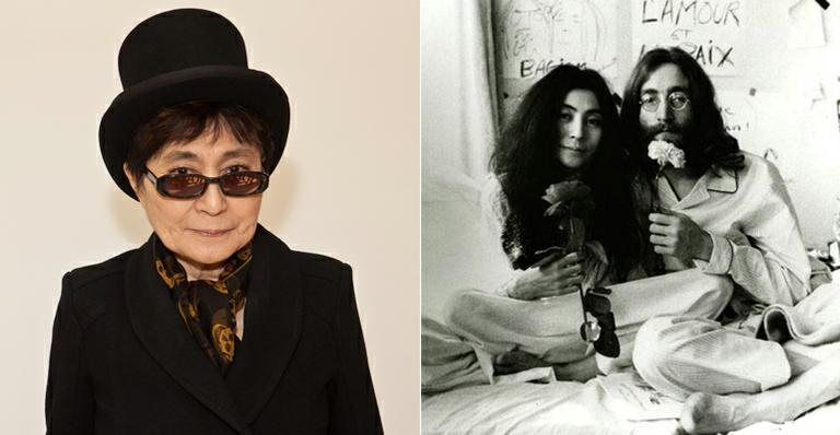 Yoko Ono pede paz no dia em que celebraria 44º aniversário de casamento com John Lennon - Getty Images e Reprodução
