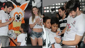 Alexandre Pato distribui ovos e autógrafos em festa de Páscoa do Corinthians - Amauri Nehn/AgNews